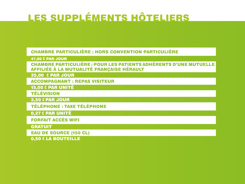  suppléments Hôteliers