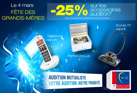 Fête des grands-mères -25% sur l'ensemble des accessoires d'audition